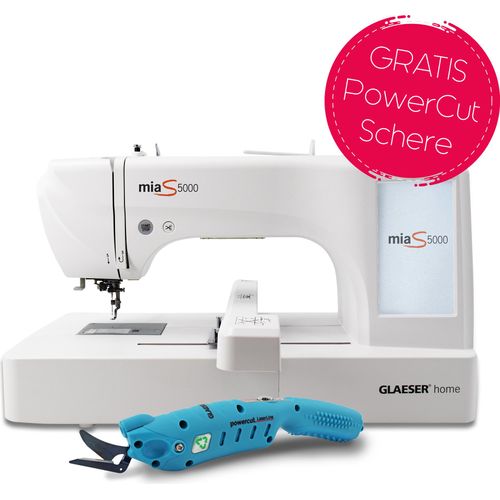 GLAESERhome | Stickmaschine miaS5000 + POWERCUT Laserline Schere