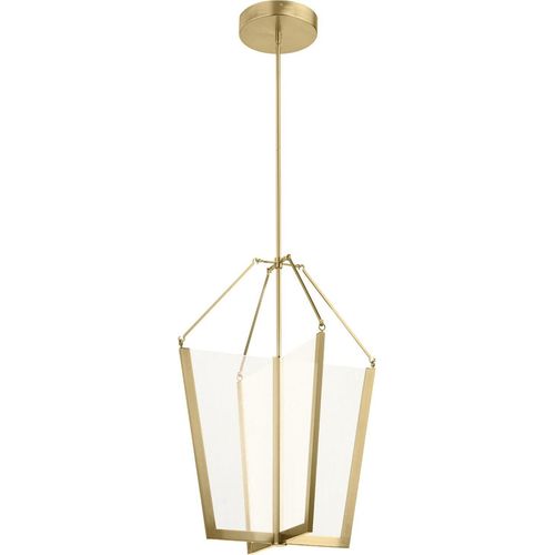 LED Pendelleuchte Aluminium 52,8 cm breit H: max. 204,4 cm in Creme-Gold 3000 K warmweißes Licht