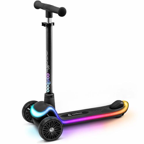 Dreirädriger Kinderroller Cariboo LEDstar, schwarz