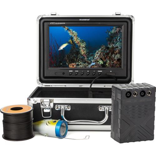 Unterwasser Angelkamera Fischfinder mit 12LEDs 9 Zoll LCD Display 50M Kabel IP68 Wasserdicht fuer Sea Lake Boot Eisangeln