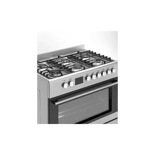 Gasline Gourmet GAG906GOXEL – 90cm Gasstandherd mit 6 Hochleistungsbrennern, Elektro-Backofen und Propan-Option, inkl.1,5m Gasschlauch und Druckregler