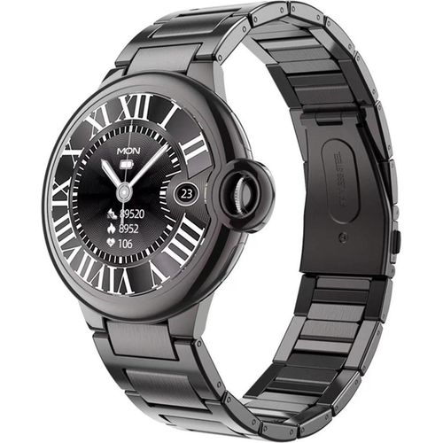 Eko, Connected Watch 5.0 mit Mikrofon und Stahlarmband mit Faltschließe, Schwarz