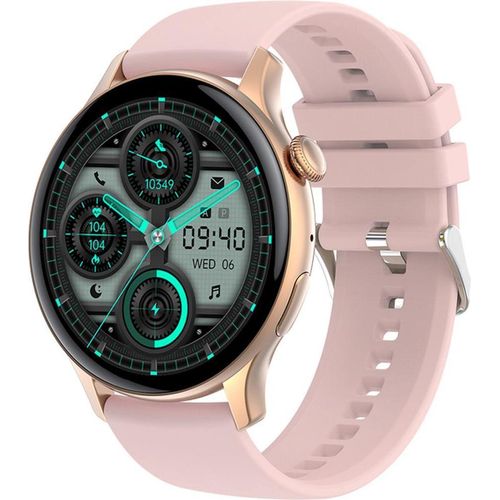 Eko, Connected Watch 5.2 NFC mit Diebstahlsicherung und Silikonarmband, Rosa