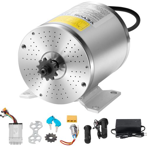 VEVOR 500 W elektrischer bürstenloser Gleichstrommotor-Bausatz – 36 V, 3000 U/min Motor mit Drehzahlregler, Gasgriff-Bausatz, Elektromotor, Ideal für Go Karts E-Bike Motorrad Roller