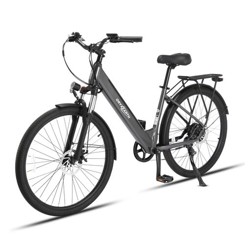 Oryxearth City E-Bike/Pedelec SHIMANO 7-Gang-Antrieb mit Drehmomentsensor, 250W-Antriebsmotor + 5-Stufen-Unterstützungsmodi, langlebiger, Grau.