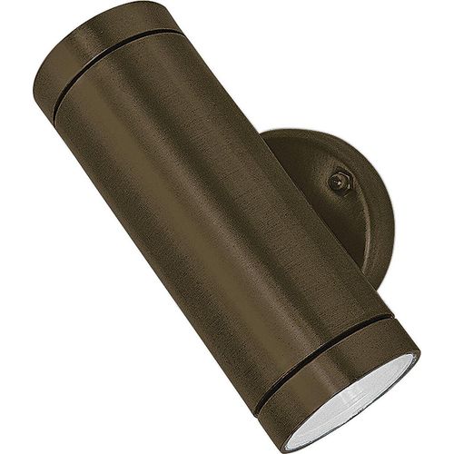 Außenleuchte Wand Echt-Messing Glas Up Down H: 16,5 cm IP44 Schwarz antik GU10 2-flammig Modern