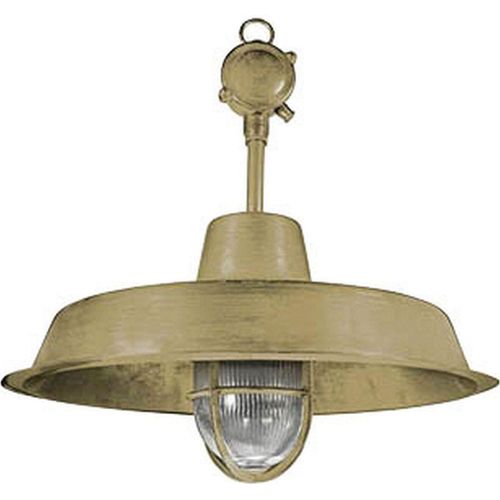 Deckenleuchte außen Echt-Messing Glas E27 IP44 rund D: 46 cm in Messing Maritim Außenleuchte