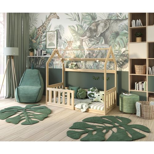 Hochbett, Kinderbett , Etagenbett GO-190S- , 190x80 cm , mit Matratze. Farbe Sonoma