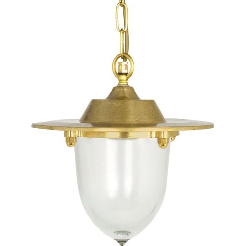 Hängelampe außen Glas Messing E27 IP44 D: 25 cm rund H: max. 80 cm in Maritim Hängeleuchte