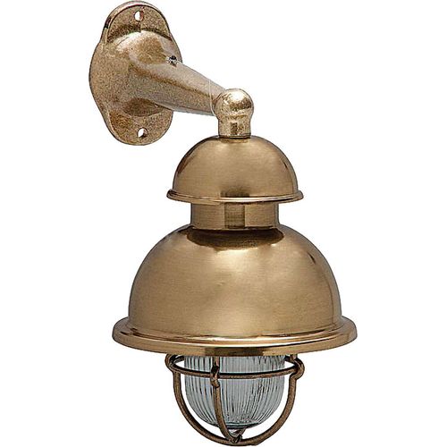 Außenleuchte Wand Messing Glas H: 26 cm IP64 in E27 Maritim