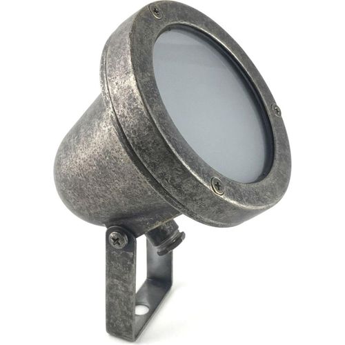 Stehlampe außen Messing Glas GU10 IP64 10 cm hoch Zinn Vintage Design Außenlampe