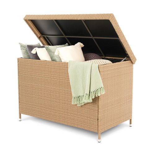 di volio Gartenbox Varise - beige, Auflagenbox 740 L, für Kissen oder Gartengeräte, mit abschließbarem Deckel, wasserdicht & wetterfest, bis 220 kg