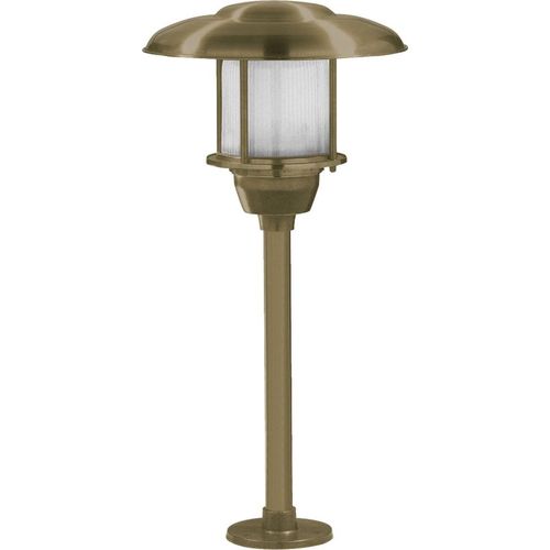 Wegeleuchte Echt-Messing Glas 60 cm IP64 in Messing E27 rund Maritim Außenleuchte