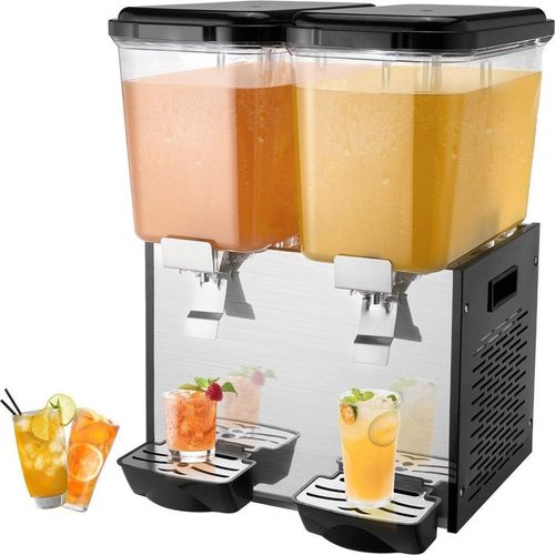 Kommerzieller Getränkespender - 18L - 2 Spender - für kalte Säfte und Eisgetränke - ideal für Events und Gastronomie