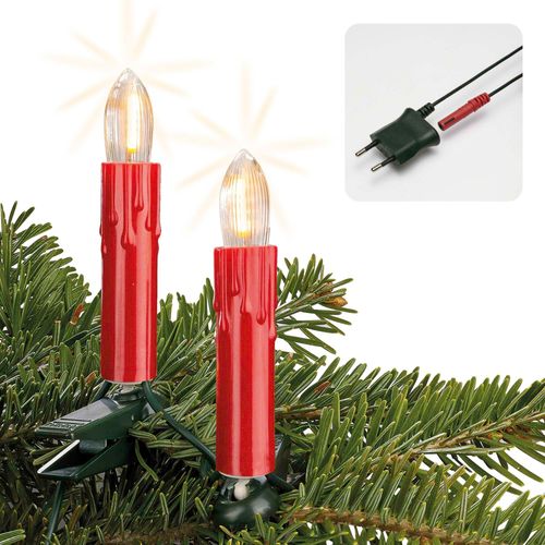 30-tlg. LED-Filament Riffelkerzenkette innen