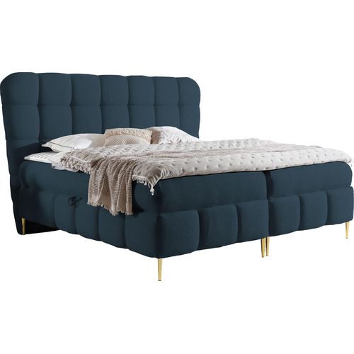 MIRJAN24 Boxspringbett mit zwei Bettkästen Lolly, Schlafzimmer Ehebett, Doppelbett mit Topper, Härtegrad H3 (Farbe: Freya 210.28, Größe: 160x200 cm)