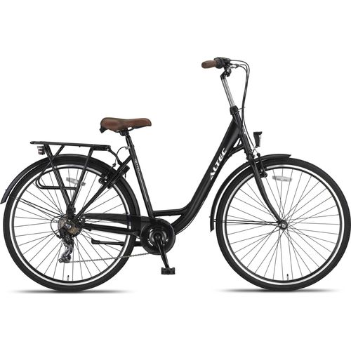 Altec Cityräder Damen Metro 28 Zoll 49 cm Damen 7G Felgenbremse Mattschwarz