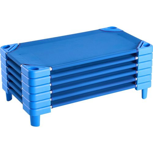 SucceBuy Stapelbares Kinderbett-Set, 6er-Pack, 106,7 cm L x 58,4 cm B, Tragbare Kleinkinder-Schlafbetten für Kinder, Ideal für Kindertagesstätten und Vorschulen, Blau – Sorgt für ein ruhiges Nickerchen