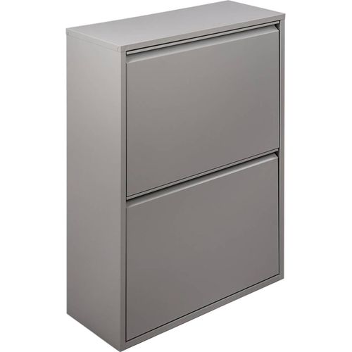 Mülleimer Achros, Abfalleimer, Behälter zur getrennten Abfallsammlung, Müllschrank, 60x25 h93 cm, Grau