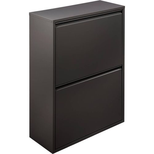 Mülleimer Achros, Abfalleimer, Behälter zur getrennten Abfallsammlung, Müllschrank, 60x25 h93 cm, Schwarz