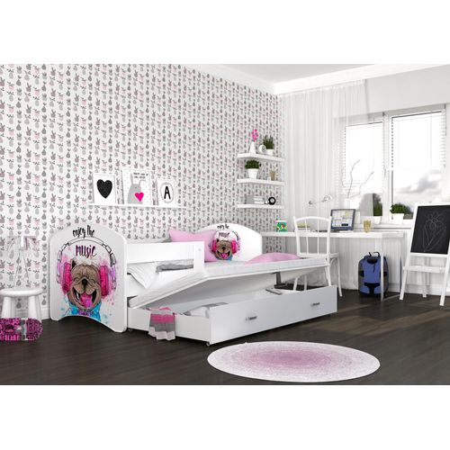 Kinderbett , LU-P2-200 mit Music Motiv, Schlaffläche 200x90 cm , mit Lattenrost und Matratze.