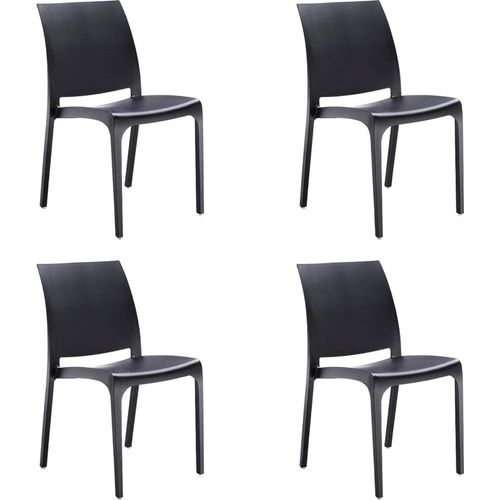 Gartenstuhl Tambora, Gartensitz, Outdoor-Stuhl, Outdoor-Sessel, Italy, 54x46 h80 cm, Schwarz