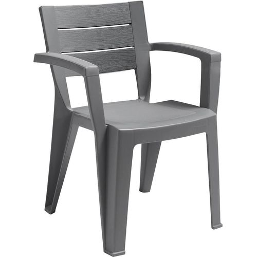 Gartenstuhl Oberon, Gartensitz, Outdoor-Stuhl, Outdoor-Sessel, Italy, 60x58 h79 cm, Grau
