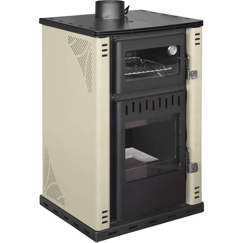 Holzofen Dtenkoran, Holzkamin, Holzfeuerstelle, Rustikaler Ofen, Italy, 62x62 h102 cm, Beige