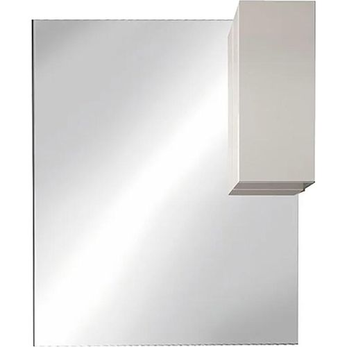 Designspiegel mit Aufbewahrung, 80x110 cm, Kollektion VITARIO, Farbe Hochglanzweiß