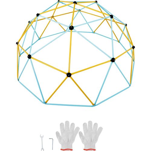 SucceBuy 12 FT Kletterkuppel, geometrisches Klettergerüst, Spielzentrum, trägt 750 Pfund für Kinder von 3-10, einfache Montage. Tolles Spielgerät für den Garten.
