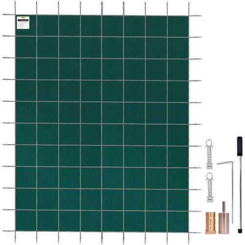 Pool Abdeckplane rechteckig 5,47 x 11,47 m, Poolüberdachung aus Polypropylen, Winterabdeckplane Pool Grün, Staubdicht Sicherheit, Poolabdeckung Enges Netz, Sicherheitsabdeckung für Schwimmbäder