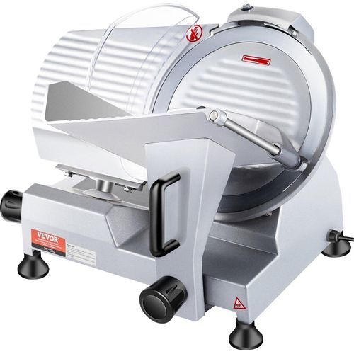 Kommerzieller Fleisch Allesschneider 240 W, Elektrische Aufschnittmaschine Lebensmittelschneider mit 25,4 cm-Kohlenstoffstahlklinge, 0–12 mm Einstellbare Dicke für Fleisch, Käse, Gemüse usw.