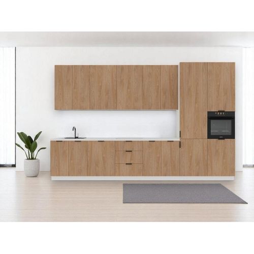 Küchenzeile 400 cm Küche Einbauküche ohne Arbeitsplatte, Sorento K88-M400 Sonoma Eiche/Weiß