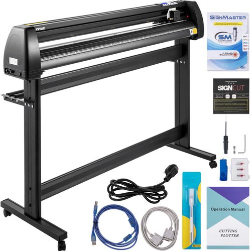 Vinyl Schneideplotter 1350 mm, Folienschneider Max. Schnittbreite 1260 mm, Plottermaschine Schnittgeschwindigkeit 800 mm/s, Folienplotter mit Signcut & Signmaster, Hobbz Plotter, 25 kg