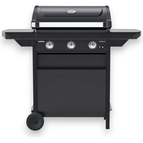 Gasgrill 3 Brenner Stahlofen mit Thermometer und klappbaren Regalen COMPACT 3L