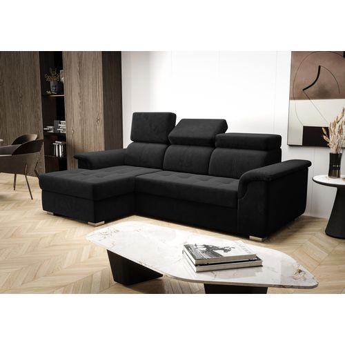 Ecksofa 247×165 cm Schwarz Links Kronos 7 Kongo RBN06