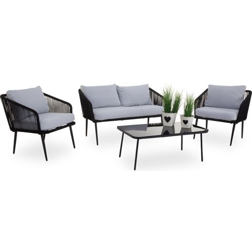casa NOVA Lounge-Set TAMPA BHT 126x72x45 cm grau Gartenset Loungemöbel