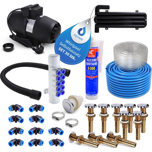 Bausatz Whirlpool Set Luftgebläse Airblower mit Airjets für Badewanne