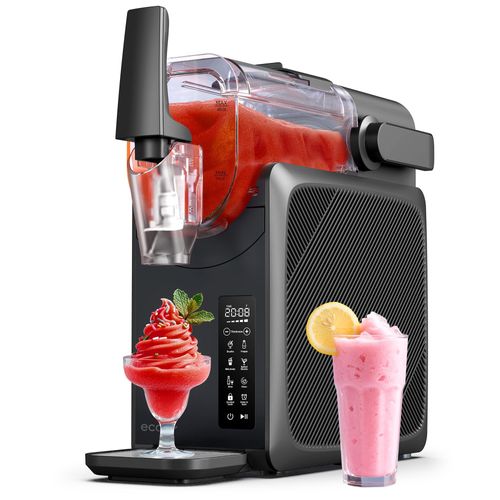 ecozy Slushie Maschine 2L, 24h-Timer, Selbstreinigung, 5 Programme, Slushie, Frappé, Cocktail, Milchshake, Wein, LED-Touchscreen, Slush Maschine