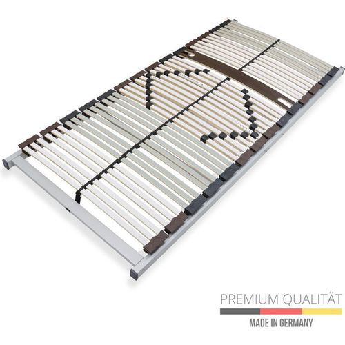 Lattenrost 90x200 cm fertig montiert Traglast 200 kg 40 Latten 7-Zonen Birkenschichtholz Mittelgurt Härteverstellung Germany