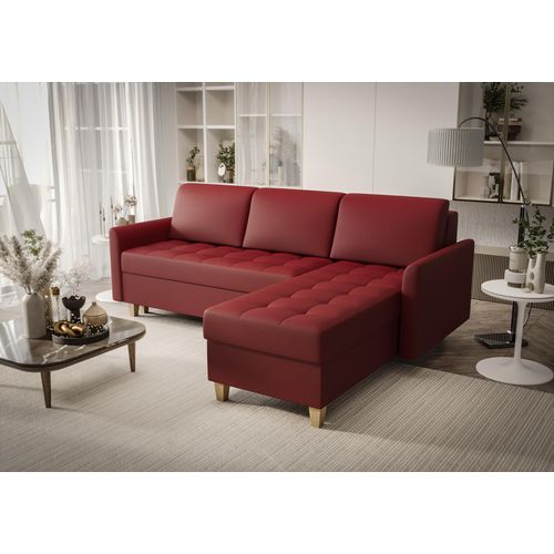 Ecksofa 240x180 cm Rot Rechts Kunstleder Kongo RBN08