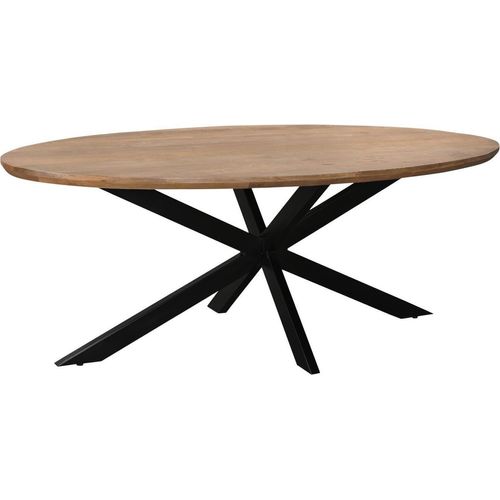 Tisch Jesper 240x110x76 cm Mangoholz Stahl Natur Schwarz