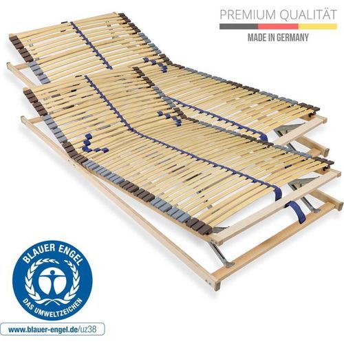 Lattenrost 200x200 cm 42 Latten fertig montiert Kopf & Fuß verstellbar Blauer Engel- 7-Zonen Traglast ca. 150 kg Birkenschichtholz