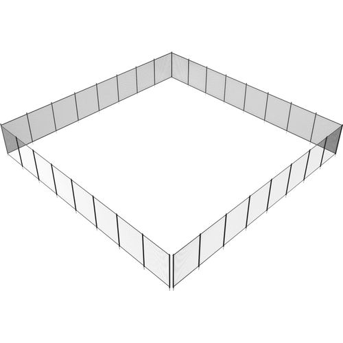 SucceBuy Poolzaun, 4 x 96 ft abnehmbarer Sicherheitszaun für Einbaupools, einfache DIY-Montage, 340 g Teslin PVC-Netz schützt Kinder und Haustiere