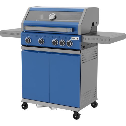 Gasgrill 14,5 kW, 4+1 Brenner, 138 x 58 x 118 cm, mit Sichtfenster
