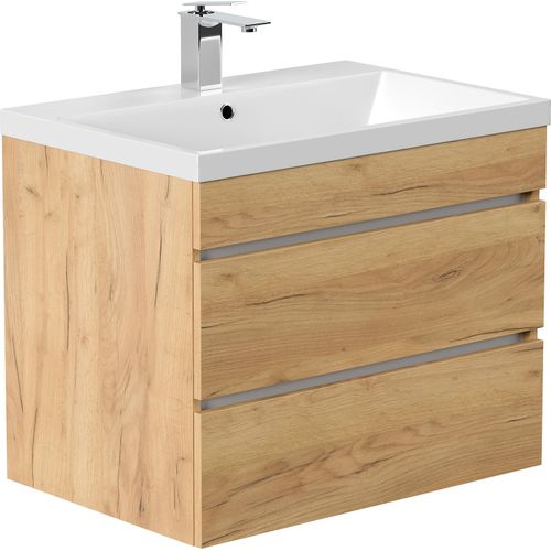 Badmöbel Via 70 SoftClose eiche gold mit grifflosen Schubladen : Eiche Gold Varianten: Eiche Gold