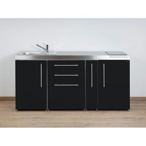 Stengel Miniküche MP 180A, KI Schwarz mit Kühlschrank und Induktionskochfeld