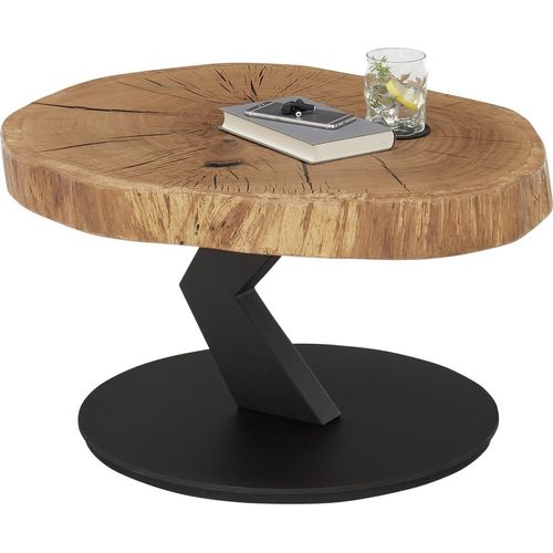 Couchtisch >BILOXI< rollbar, Eiche Massivholz / Holzwerkstoff / Metall - 45x75 (HxD)