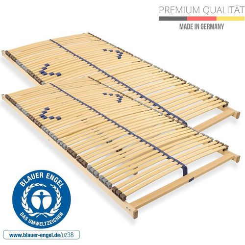 Lattenrost 180x200 cm vormontiert Blauer Engel- 42 Latten 7-Zonen Birkenschichtholz belastbar 150 Kg Germany