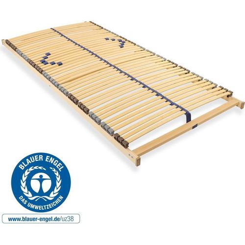 Lattenrost 120x200 cm vormontiert Blauer Engel- 42 Latten 7-Zonen Birkenschichtholz belastbar 150 Kg Germany